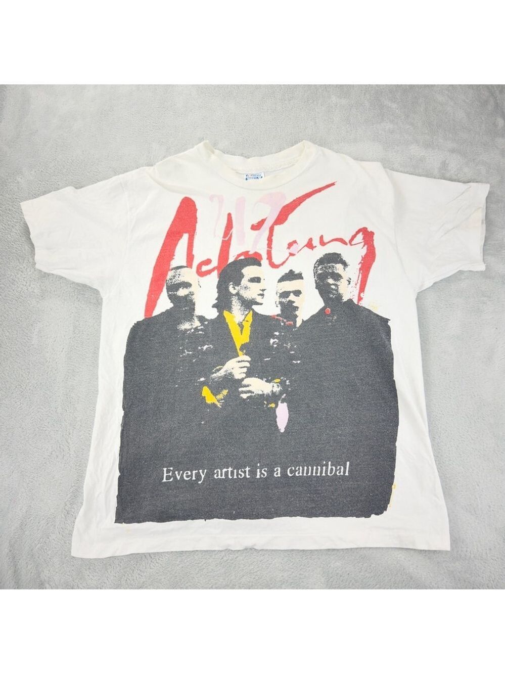 VTG U2 Men Sz XL 1990s Achtung Baby Zoo Every Artist is a Cannibal Single Stitch